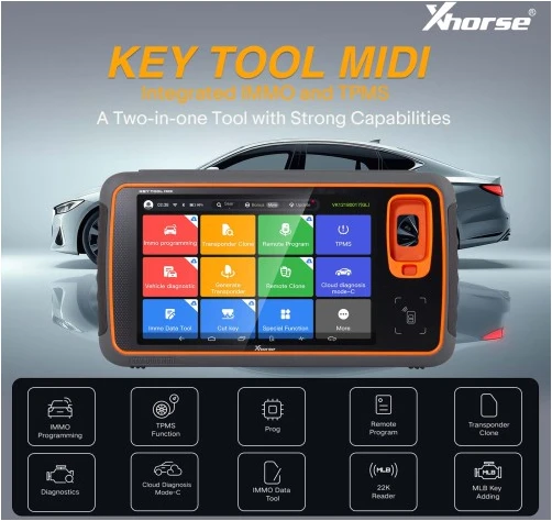 Xhorse Key Tool MIDI - IMMO TPMS Programming & Diagnostics Tool XDKMD0EN