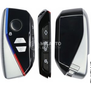 BMW CAS4 FEM Aftermarket Smart Key Shell 4 Buttons Silver - Image 3