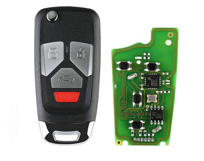 Xhorse XKAU02EN Wire Remote Key Audi Flip 3+1 Panic Buttons English