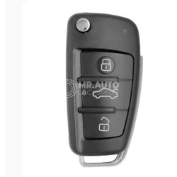 Audi A6L Q7 Aftermarket Flip Remote Key 3 Buttons 433MHz Transponder 8E
