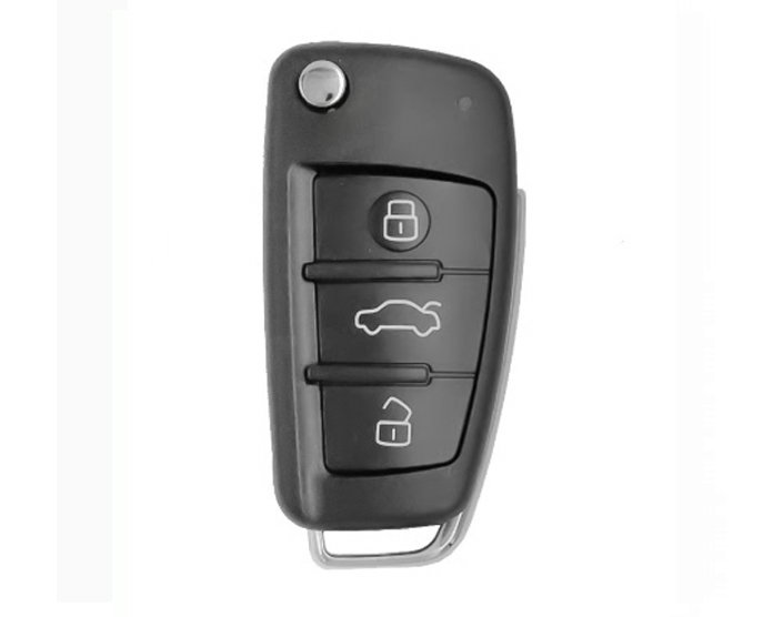 Audi A6L Q7 Aftermarket Flip Remote Key 3 Buttons 433MHz Transponder 8E