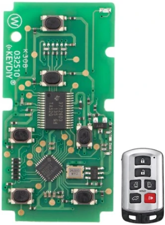 Keydiy KD Universal Smart Remote Key PCB 6 Buttons Toyota Type TDB07