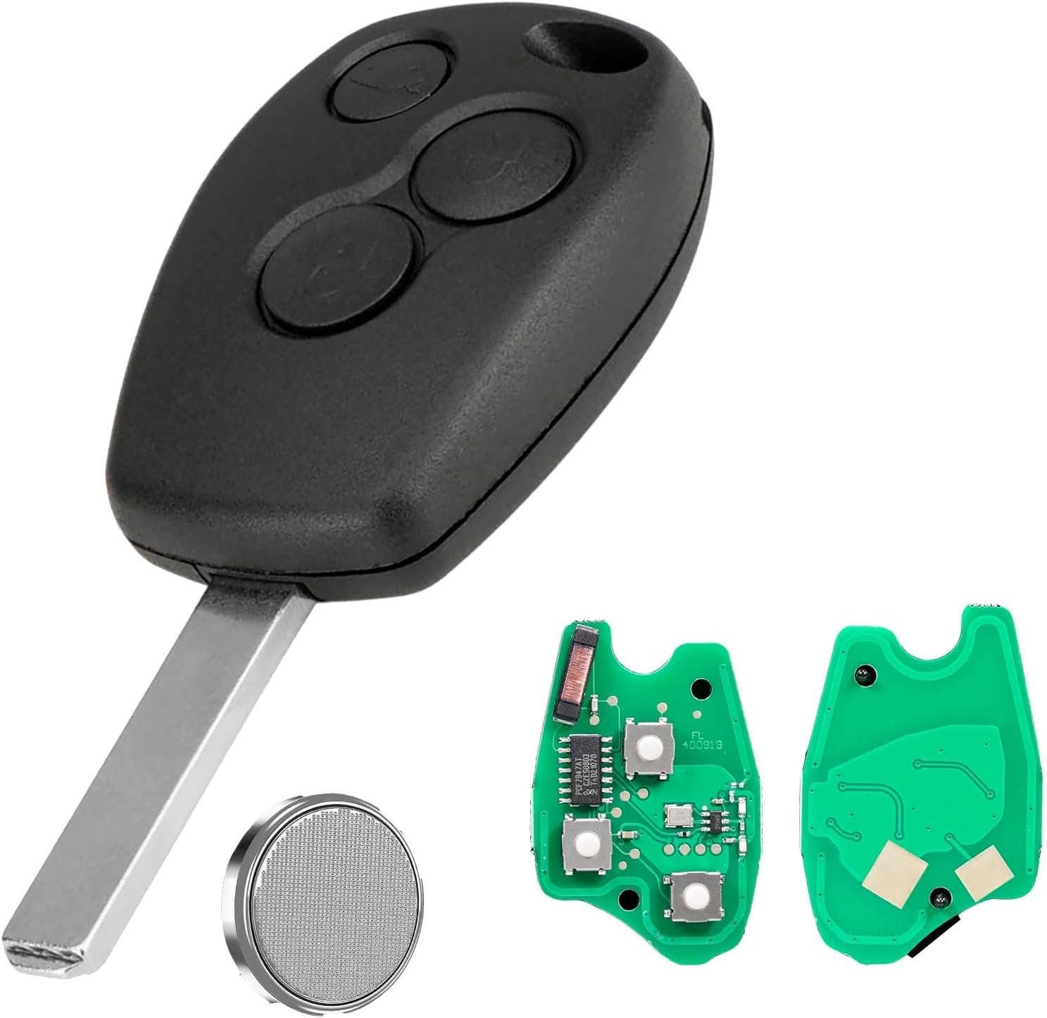 Renault Dacia Aftermarket Remote Key PCB 3 Buttons 433MHz ID46 PCF7947 Transponder