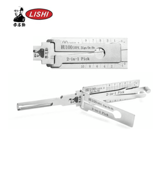 Original Lishi 2-in-1 Tool Pick Decoder HU100+V3-AG 10 Cuts