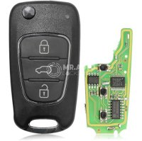 Xhorse VVDI Key VVDI2 Tool Wireless Flip Remote Key 3 Buttons KIA Hyundai Type XNHY02EN